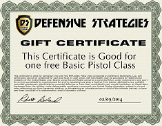 Defensive Strategies, LLC Gift Certificates are Available Now